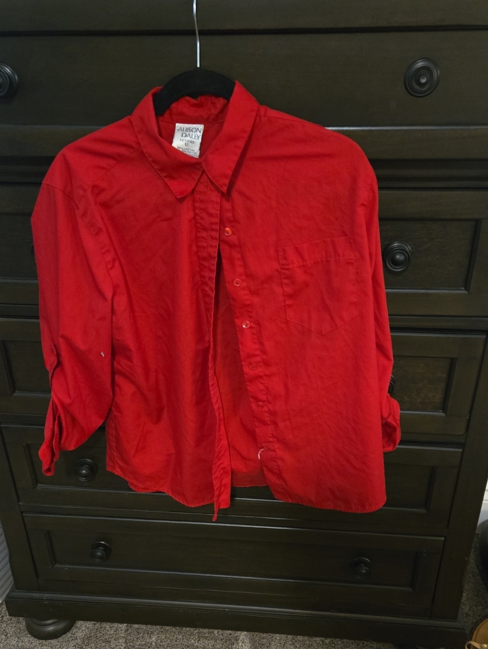 Bright Red Button-Down Shirt